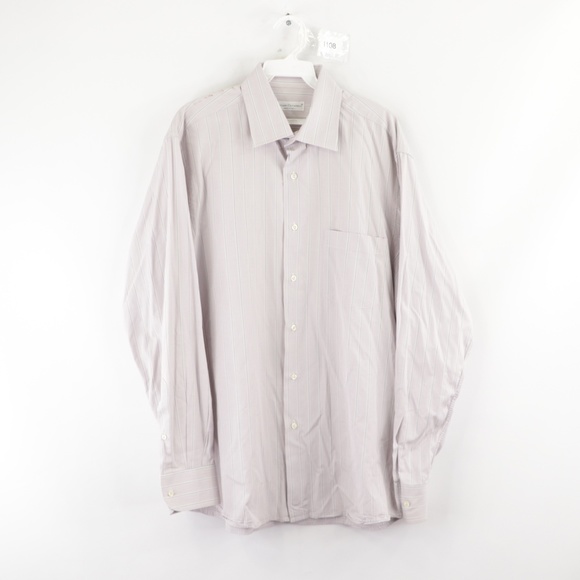 Luciano Ceccarelli Mens 16 Striped Dress Shirt - Picture 1 of 7
